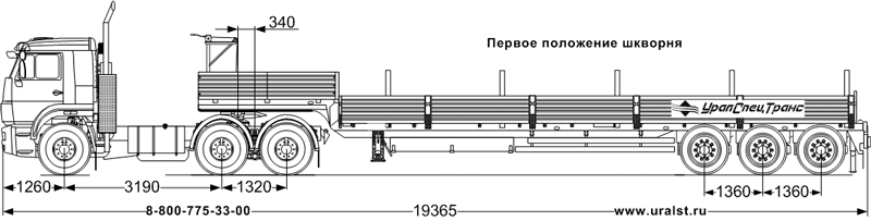 Автопоезд - ТЯГАЧ КАМАЗ 65116-6912-48(А5) и ППТ 45-32-12 УКБФ BPW УСТ 9465