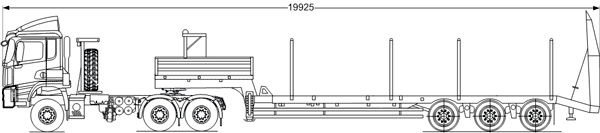 Автопоезд - тягач Shacman SX42586V385 6x6 ППТ 38-31-11КУ BPW УСТ 9465