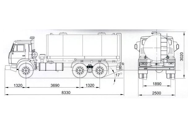 АЦПТ-8,7 (66064-010-62) нерж/нерж, КАМАЗ 65115