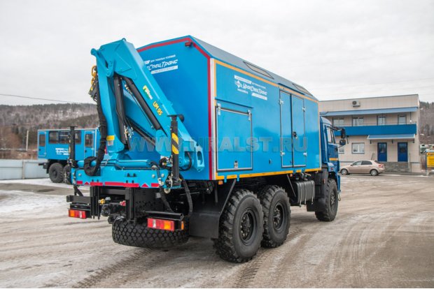 Автофургон ПАРМ с КМУ ИМ-95 УСТ 5453 Камаз 43118-50