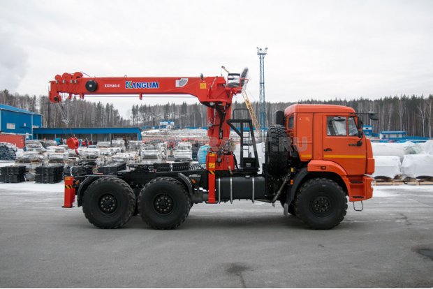 Седельный тягач с КМУ KS-1256G-II (тросовый) УСТ 5453 Камаз 53504 (44108)