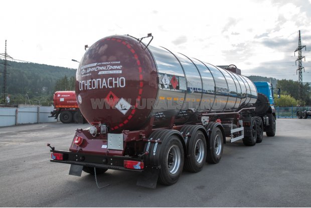 Прицеп цистерна нефтевоз  ППЦН 28КТ-31 УСТ 9465 термос, нар. нерж, внутр. 5 мм