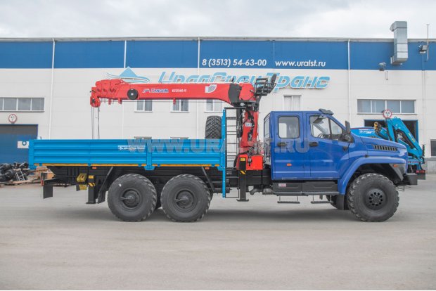 Автомобиль бортовой с КМУ KS-1256G-II УСТ 54534V Урал 4320-74Е5И06, сдвоен. кабина