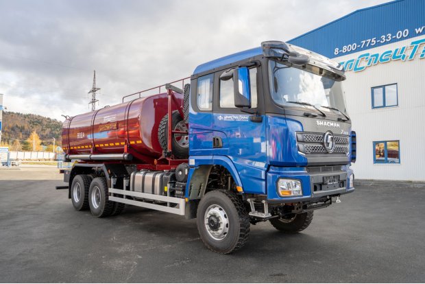 Автоцистерна АЦВ-14Н, УСТ 5453 SHACMAN (ШАКМАН) SX32586V385 6х6, 315/80R22.5, КБ 4575мм, поливомоечная рейка