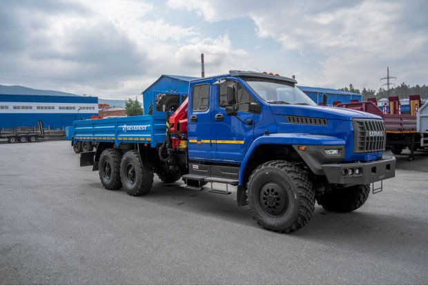 Автомобиль бортовой с КМУ ИМ-55 УСТ 5453 Урал NEXT 4320-72, сдвоенная кабина