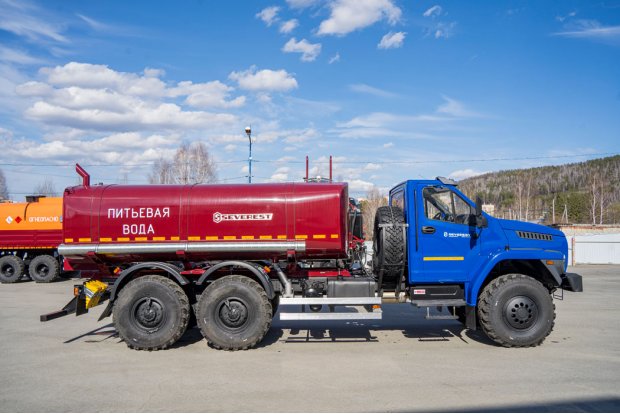Автоцистерна для воды АЦПТ-10НО УСТ 5453 Урал NEXT 4320-6951-72 насос, обогрев