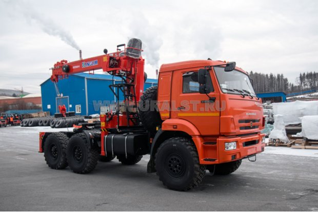 Седельный тягач с КМУ KS-1256G-II (тросовый) УСТ 5453 Камаз 53504 (44108)