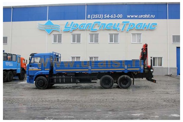 Бортовой с КМУ РК-15500А УСТ 5453 Камаз 65117 на заднем свесе