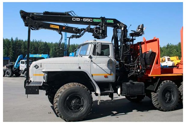 Лесовоз с ГМ СФ-65С Урал 5557-60T5