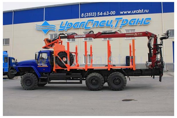 Сортиментовоз с ГМ СФ-62 Урал 4320-60Е5