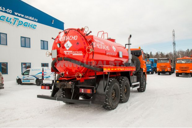 Автоцистерна вакуумная для нефтепродуктов АКН-10-ОД ВК УСТ 5453 Камаз 43118-50, доработка под ДОПОГ