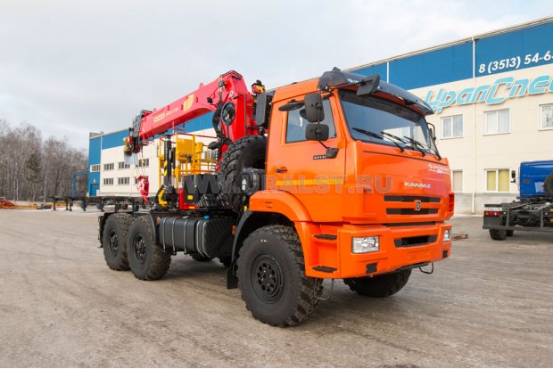 Седельный тягач с КМУ ИТ-200 (тросовый, люлька) УСТ 5453 Камаз 43118 
