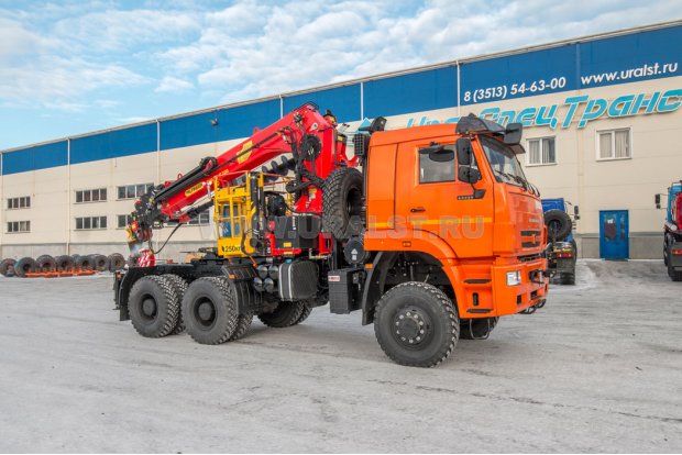 Седельный тягач с КМУ ИТ-200 (тросовый, люлька, бур) УСТ 5453 Камаз 65225