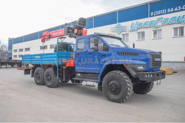 Автомобиль бортовой с КМУ KS-1256G-II УСТ 54534V Урал 4320-74Е5И06, сдвоен. кабина