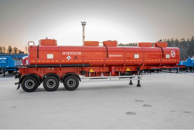 Полуприцеп цистерна для ГСМ (бензовозы) рамная ППЦ 40П-31Д-3 прямая рама 5 мм