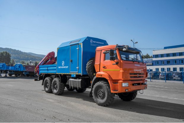 Автофургон ПАРМ с КМУ ИМ-150N на шасси Камаз 43118 сп.м. 