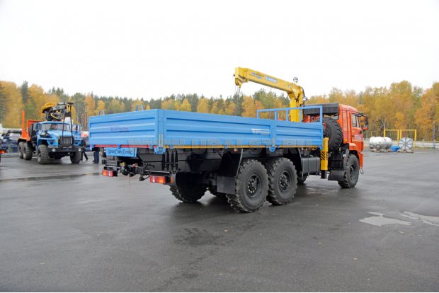 Бортовой с КМУ Soosan SCS513 (тросовый) УСТ 5453 Камаз 43118