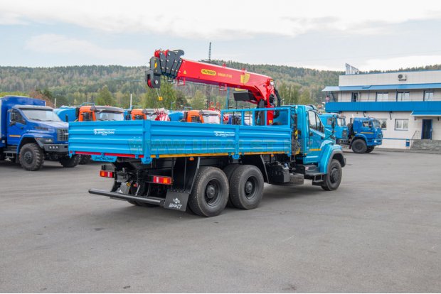 Автомобиль бортовой с КМУ ИТ-150 (тросовый) УСТ 5453V6 Урал NEXT 73945-01