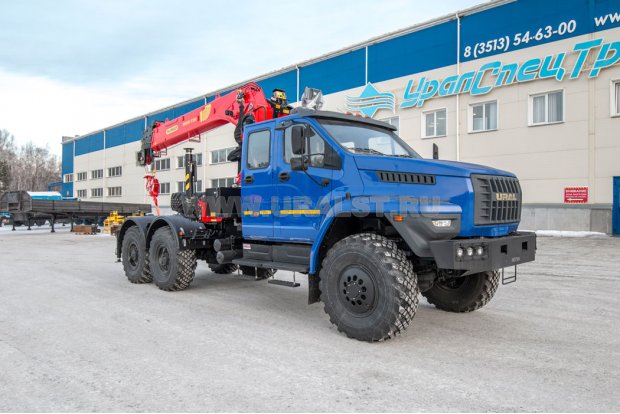Седельный тягач с КМУ ИТ-200 (тросовый) УСТ 5453 Урал NEXT 4320-6981-74, сдвоен. кабина