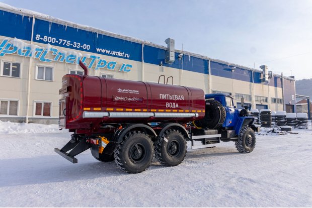 Автоцистерна для воды АЦПТ-10НО УСТ 5453 Урал 4320-1951-60 насос, обогрев