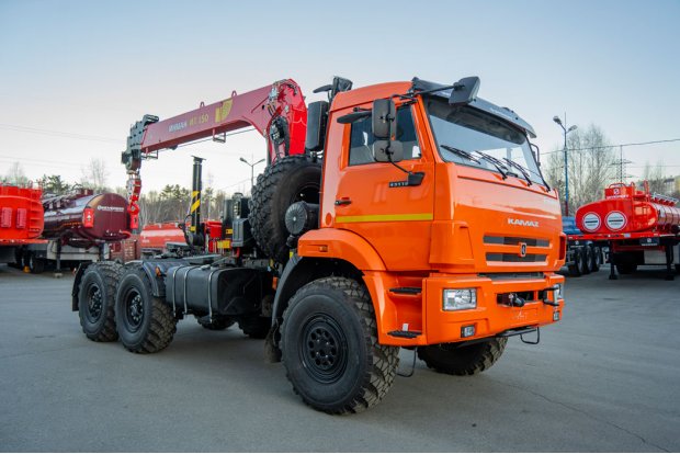 Седельный тягач с КМУ ИТ-150 (тросовый) УСТ 5453 Камаз 43118