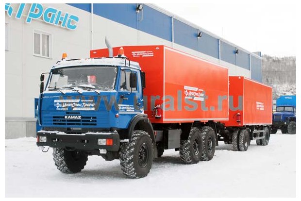 Автомобиль и прицеп-фургон для перевозки взрывчатых веществ