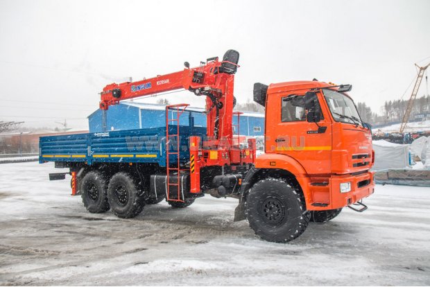Бортовой Камаз с КМУ Kanglim KS-2056H