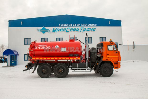 Автоцистерна вакуумная для нефтепродуктов АКН-10-ОД ВК УСТ 5453 Камаз 43118-50, доработка под ДОПОГ