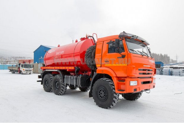Автоцистерна вакуумная МВ-10Т КО УСТ 5453 Камаз 43118-50, термос, карданно-ременный привод сп.м.