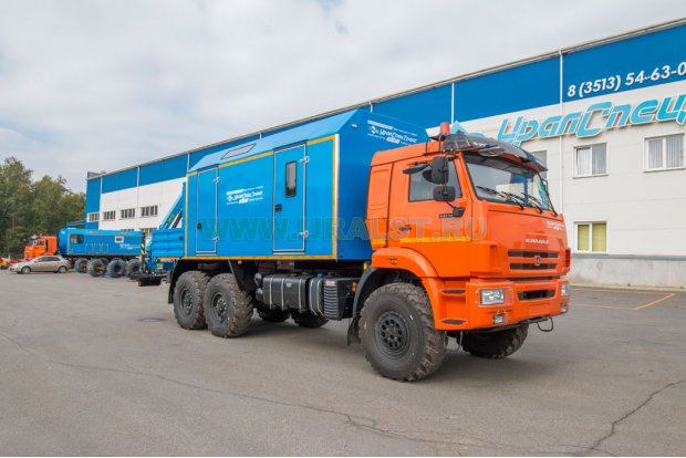 Передвижная мастерская ПАРМ с КМУ ИМ-55 УСТ 5453 Камаз 43118-50 сп.м.