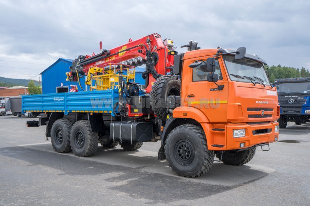 Бортовой автомобиль с КМУ ИТ-200 (тросовый, люлька, бур) УСТ 5453 Камаз 43118