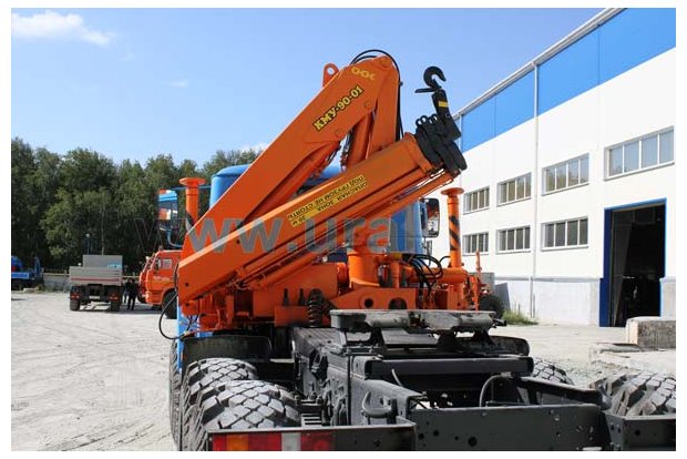 Седельный тягач с КМУ 90-01 УСТ 5453 Урал 5557-60Е5