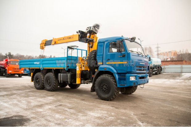 Бортовой с КМУ Soosan SCS736 УСТ 5453 Камаз 43118