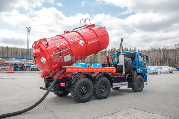 Автоцистерна вакуумная для нефтепродуктов АКНС-10-ОД ВК6М УСТ 5453 Камаз 43118-50, доработка под ДОПОГ