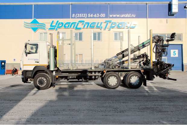 Автомобиль сортиментовоз МАЗ-6312В9 с ГМ СФ-85С