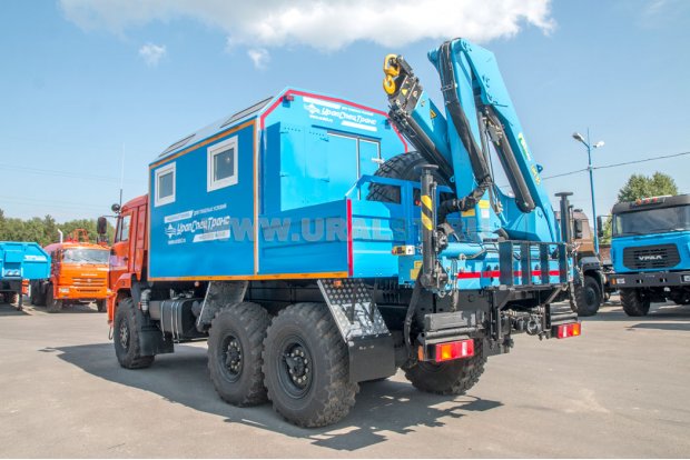 ПАРМ Камаз 43118-46 с грузовой платформой с КМУ ИМ-95 УСТ-5453