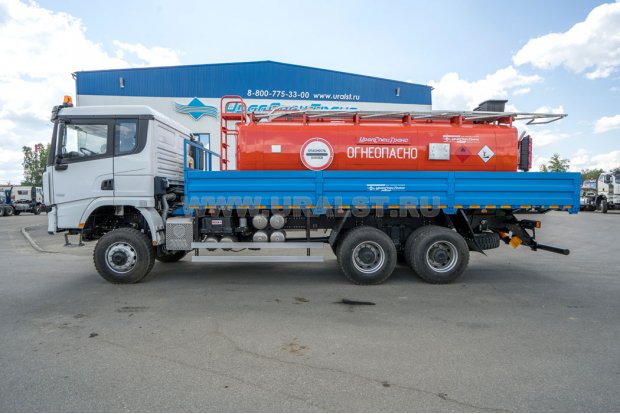 Бортовой контейнеровоз УСТ 5453 SHACMAN SX32586V385 ДОПОГ + КЦ-16