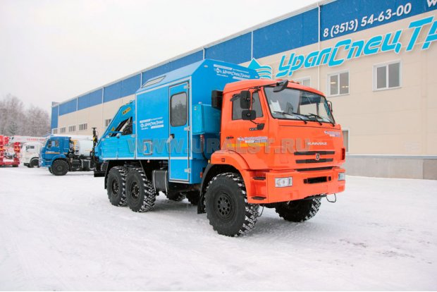 Мобильная ремонтная мастерская (МРМ) УСТ-54534 на шасси Камаз 43118-46 с КМУ ИМ-150