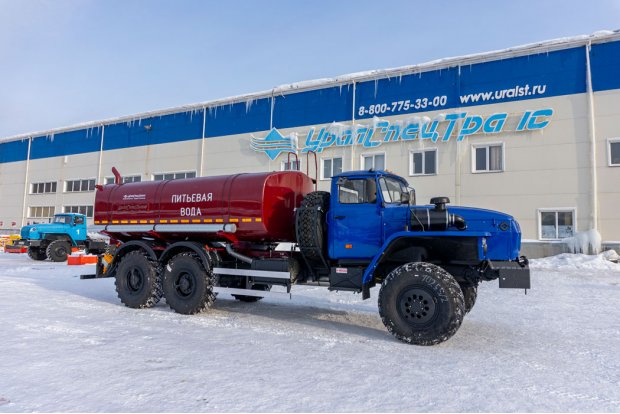 Автоцистерна для воды АЦПТ-10НО УСТ 5453 Урал 4320-1951-60 насос, обогрев
