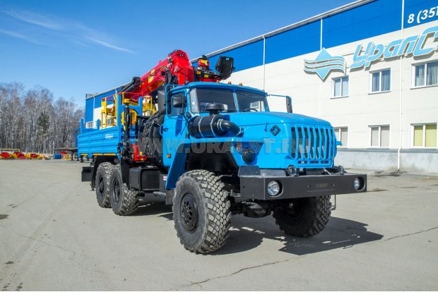 Бортовой автомобиль с КМУ ИТ-200 (тросовый, люлька, бур) УСТ 5453 Урал 5557-60Е5