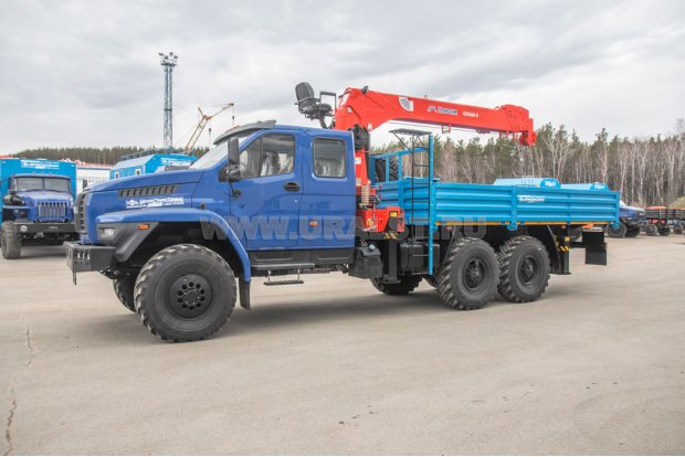 Автомобиль бортовой с КМУ KS-1256G-II УСТ 54534V Урал 4320-74Е5И06, сдвоен. кабина