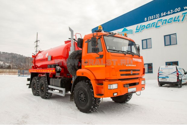 Автоцистерна вакуумная для нефтепродуктов АКН-10-ОД ВК УСТ 5453 Камаз 43118-50, доработка под ДОПОГ