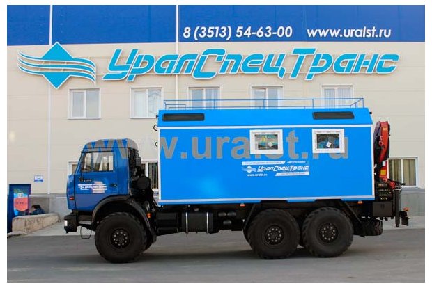 Фургон Камаз с крано-манипуляторной установкой Palfinger PK-8500A