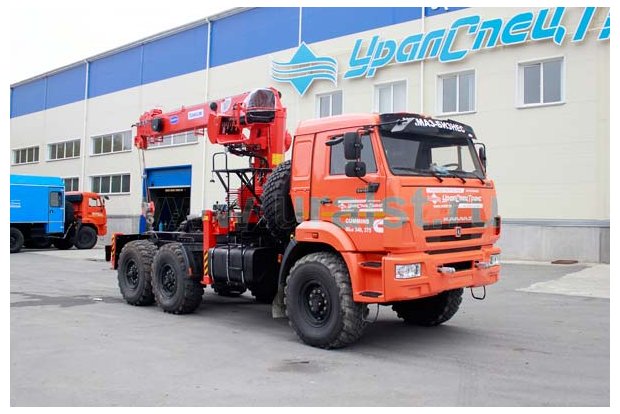 Седельный тягач с КМУ KS-1256G-II (тросовый) УСТ 5453 Камаз 44108 (CUMMINS)