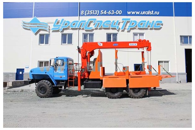 Лесовоз бортовой с Kanglim KS-1256G-II УСТ 54538E Урал 4320
