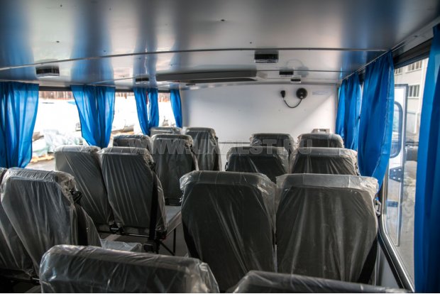 Салон ахтового автобуса Урал 4320