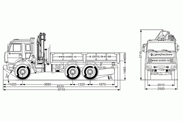 Бортовой с КМУ ИМ-95 УСТ 5453 Камаз 43118, борт 5 м