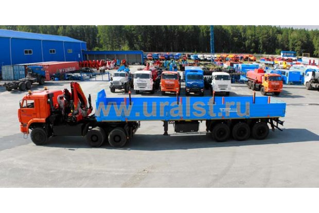 Камаз 65225 КМУ Palfinger PK-23500В с бортовым полуприцепом