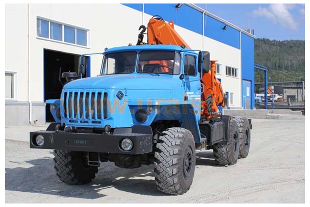 Седельный тягач с КМУ 90-01 УСТ 5453 Урал 5557-60Е5