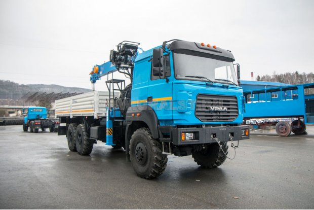 Бортовой с КМУ DongYang SS1926 (тросовый) УСТ 5453 Урал М 4320-80Е5, сп.м